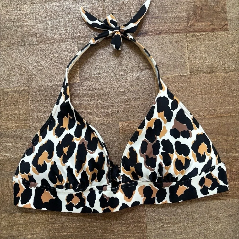 Victorias Secret Push-up Bikini Leopard Print Top Medium - Picture 1 of 8